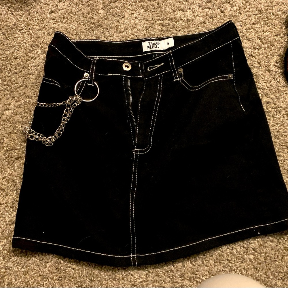 Denim chain skirt